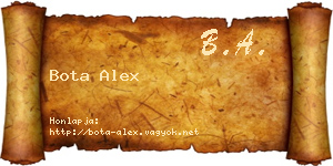 Bota Alex névjegykártya